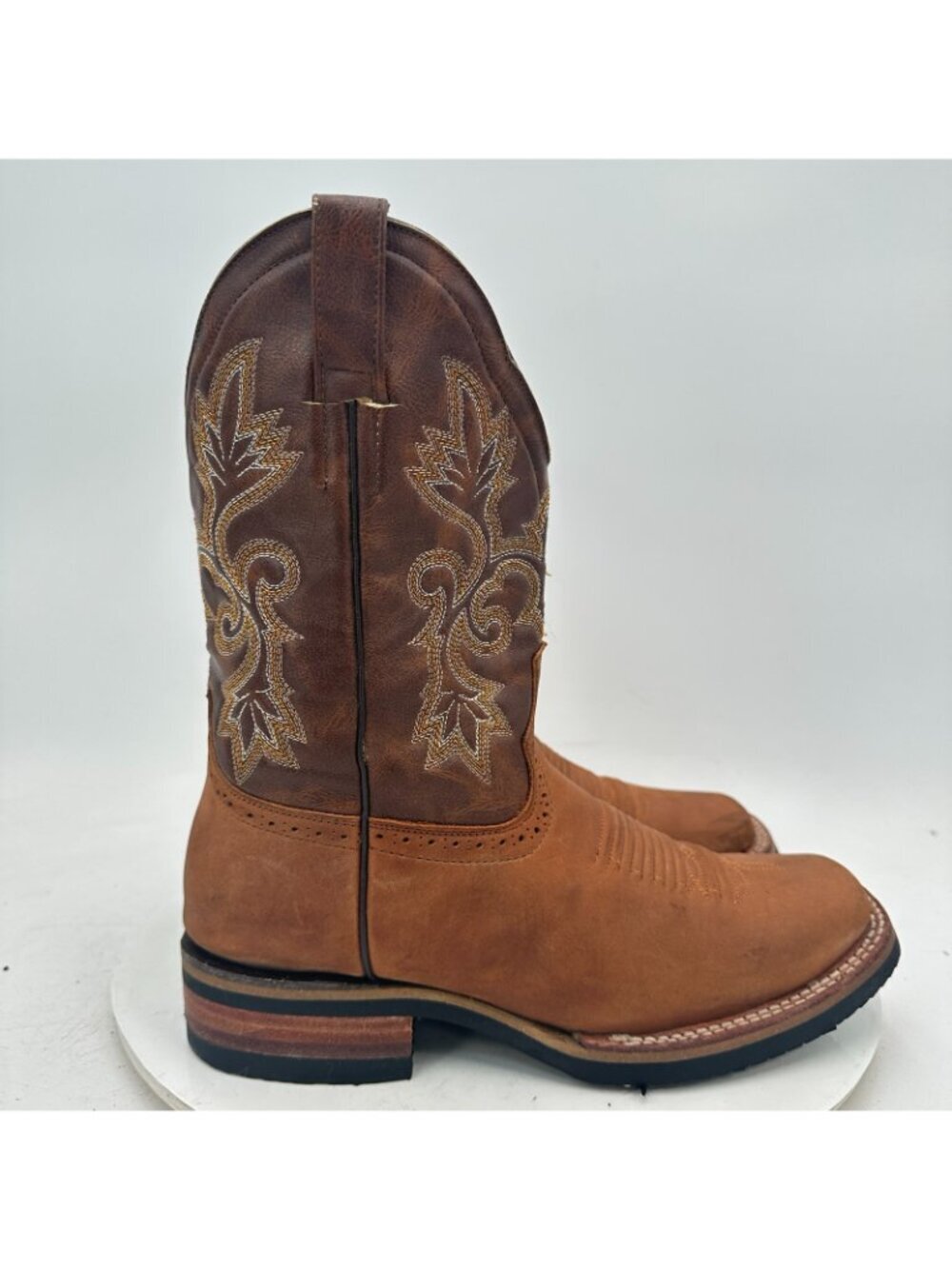 Majoma Men Size 8 Marked MEX 24 USA 25 Brown Western Cowboy Boots - Picture 4 of 16